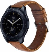 Leer Smartwatch bandje - Geschikt voor  Samsung Galaxy Watch leren band 42mm - bruin - Horlogeband / Polsband / Armband