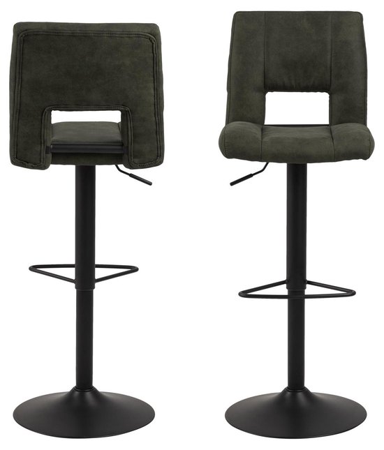 Lot de 2 chaises de bar Syra vertes.