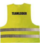 Teamleider vest / hesje geel met reflecterende strepen voor volwassenen - veiligheidsvest werkkleding - veiligheidshesjes / veiligheidsvesten