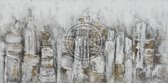 140 x 70 cm - Olieverfschilderij - Stad - canvas - handgeschilderd