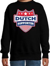 Nederland  / Dutch schild supporter sweater zwart voor kinder 3-4 jaar (98/104)