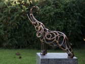 Tuinbeeld - draadsculptuur - Olifant - Bronzartes - 57 cm hoog