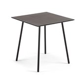 Kave Home - Mathis cementvezel met stalen poten met zwarte afwerking 75 x 75 cm