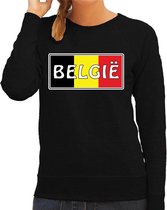 Belgie landen sweater zwart dames -  Belgie landen sweater / kleding - EK / WK / Olympische spelen outfit XS