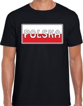 Polen / Polska landen t-shirt zwart heren 2XL