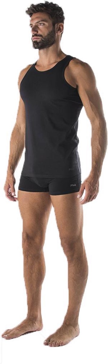Fila Heren Man tank top with logo print Zwart