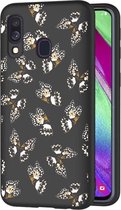 iMoshion Design voor de Samsung Galaxy A40 hoesje - Vlinder - Zwart / Wit