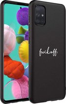 iMoshion Design voor de Samsung Galaxy A71 hoesje - Fuck Off - Zwart