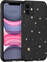 iPhone 11 Hoesje Siliconen - iMoshion Design hoesje - Zwart / Meerkleurig / Goud / Stars Gold