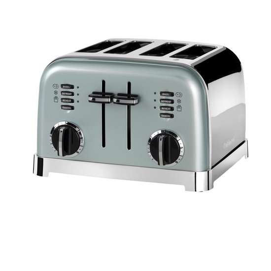 Foto: Cuisinart 4 slice toaster broodrooster cpt180ge 4 sleuven ontdooifunctie bagelfunctie 6 standen pistacho green