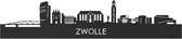 Skyline Zwolle Zwart hout - 120 cm - Woondecoratie design - Wanddecoratie - WoodWideCities
