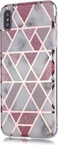 iPhone Xs / X Hoesje - Marble Design - Roze