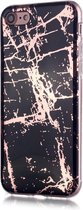 Marble Design Back Cover - TPU iPhone SE (2020 / 2022) / 8 / 7 Hoesje - Black Gold