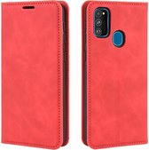 Samsung Galaxy M21 Hoesje - Vintage Book Case - Rood