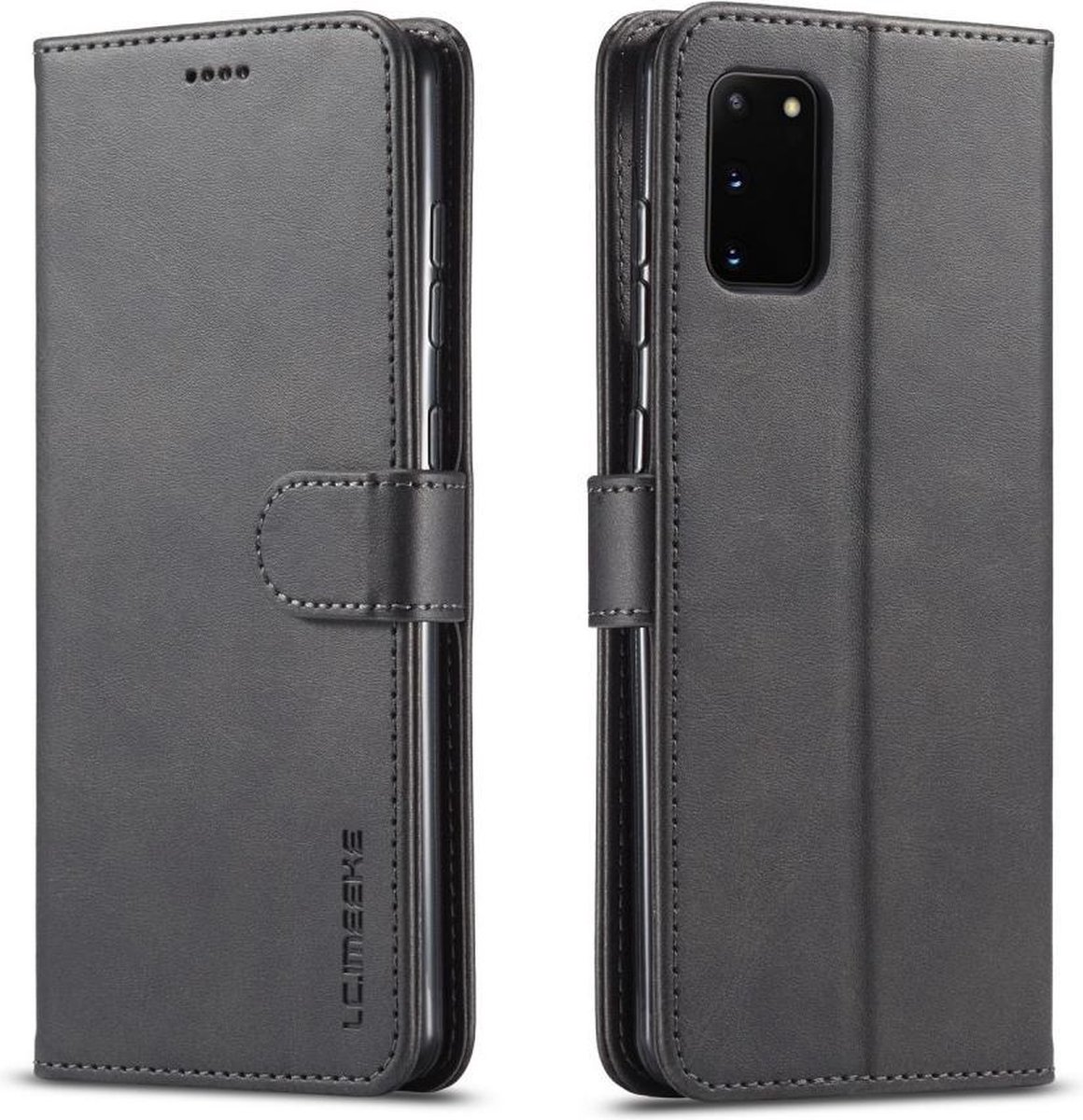 LC.IMEEKE Luxe Book Case - Geschikt voor Samsung Galaxy A41 Hoesje - Zwart