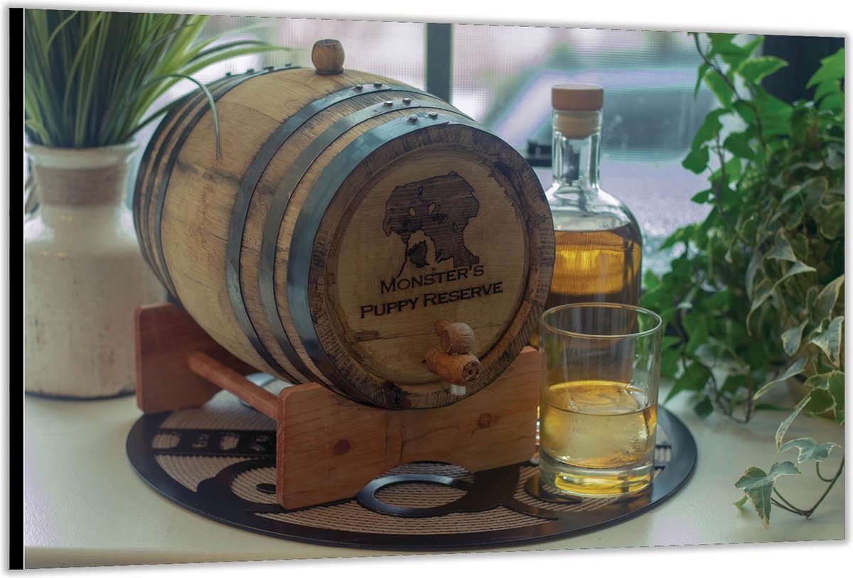 Dibond Whiskey Vat 120x80cm Foto op Aluminium (Met