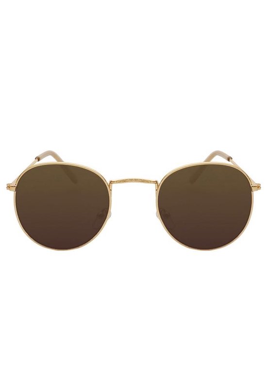 KIMU ronde zonnebril round metal gouden spiegelglazen - rond goud vintage |  bol.com