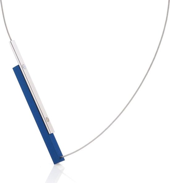 CLIC JEWELLERY STERLING SILVER WITH ALUMINIUM NECKLACE BLUE CS003B