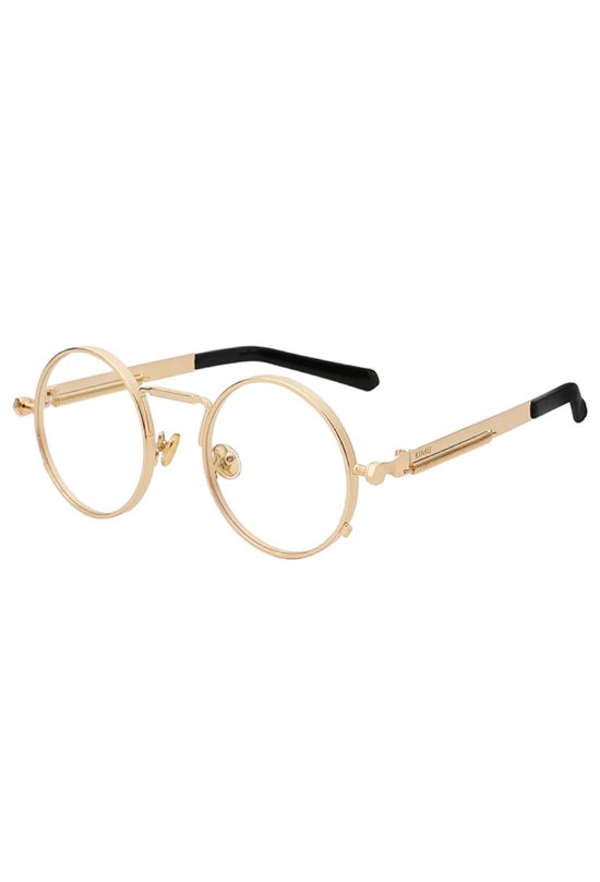 KIMU lunettes rondes or hipster - lunettes claires vintage rétro steampunk  | bol.com