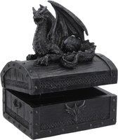 Nemesis Now Decoratieve opbergdoos - Sacred Keeper- Draak Schatkist - Zwart - 14.5cm x 11.5cm x 9cm