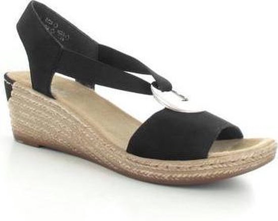 sandale compensée rieker noir 624H6-00