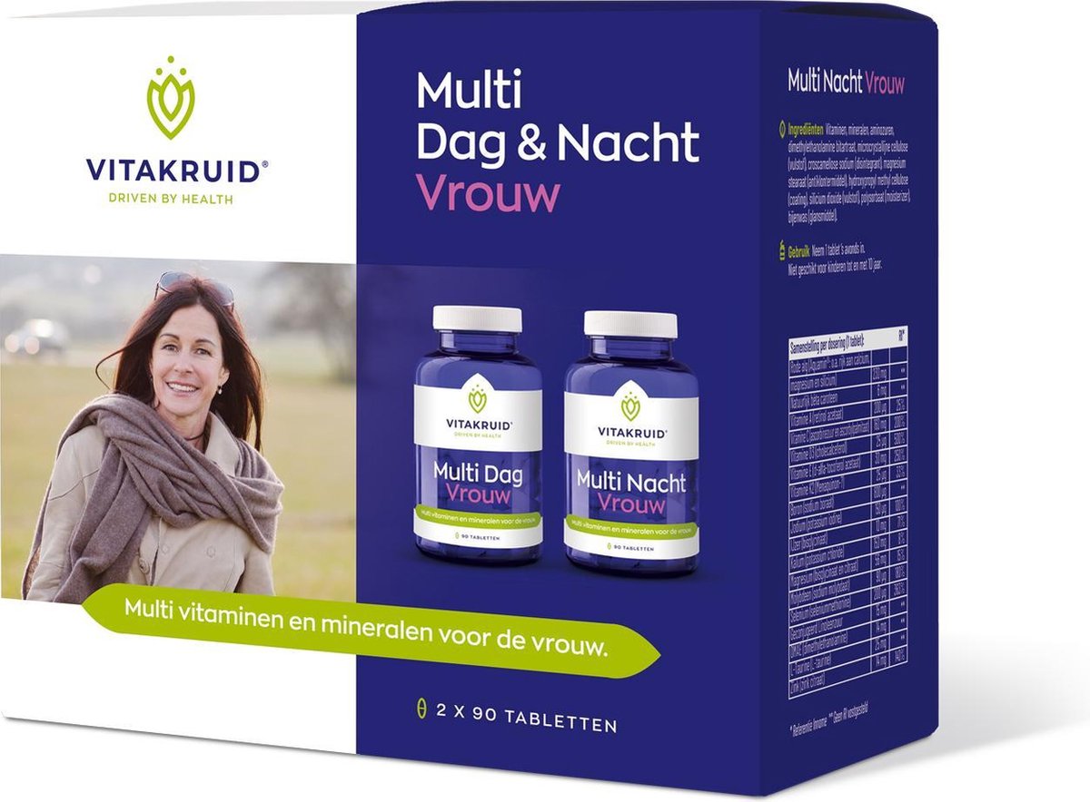 Vitakruid Multi Dag & Nacht Vrouw 180 tabletten
