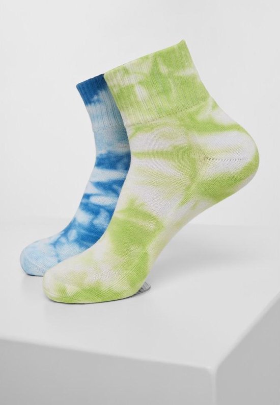 Urban Classics Sokken Tie Dye Short 2-Pack Groen/Blauw