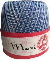 Madame Tricot maxi hele dunne katoen bollen - blauw gemeleerd (5355) - naald 1,5 a 2,25 - 100 grams bollen