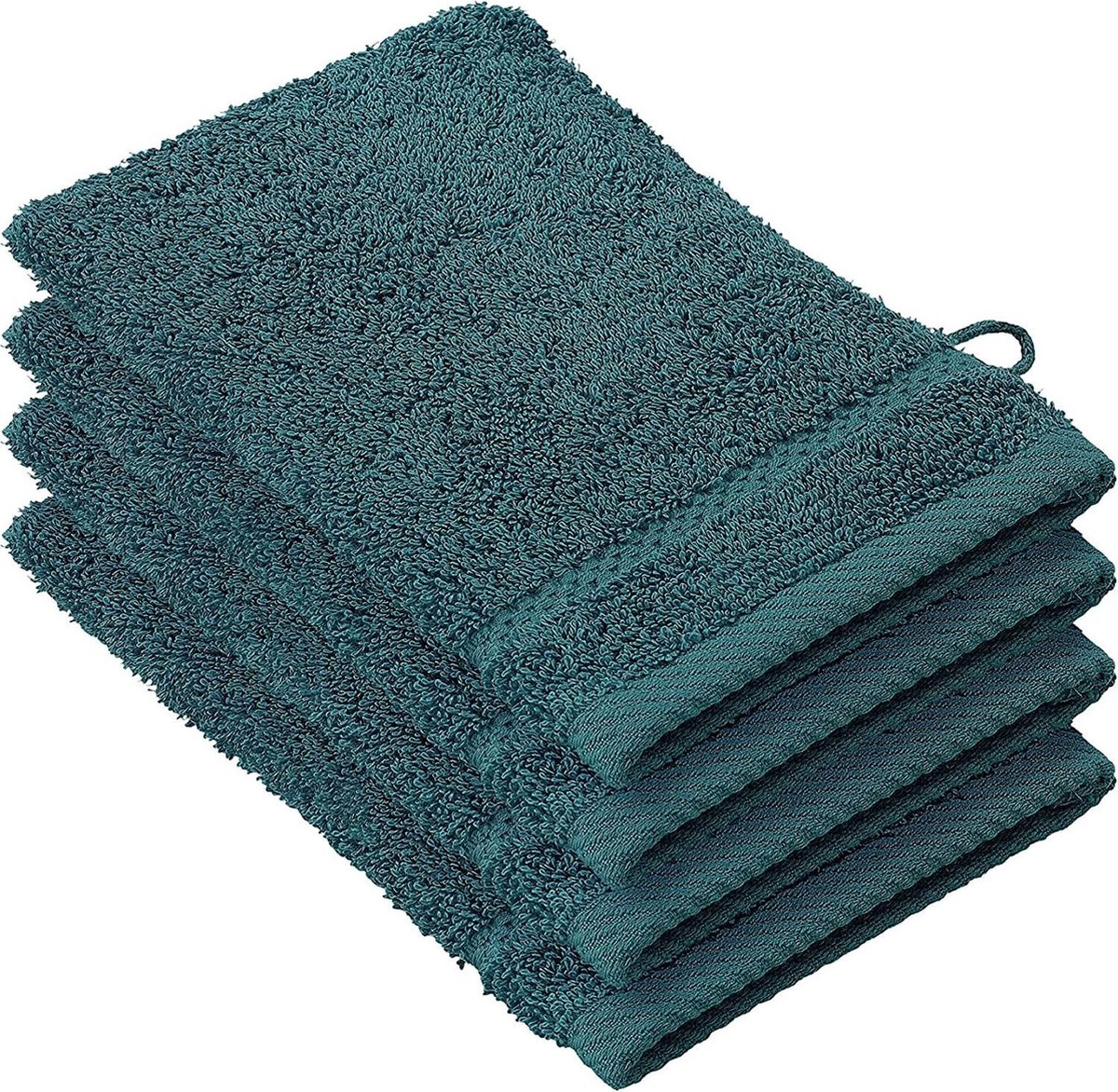 De Witte Lietaer Washandjes Stephanie Lake Green - 15 x 21 cm - set 4 stuks - Groen - Katoen