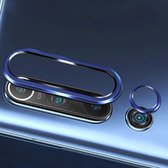 Voor Geschikt voor Xiaomi Mi 10 0.3mm 9D 9H achteruitrijcamera Lens gehard glasfilm + lensringframe (blauw)