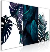 Schilderijen Op Canvas - Schilderij - Cold Leaves (3 Parts) 120x60 - Artgeist Schilderij