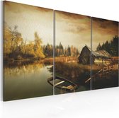 Schilderijen Op Canvas - Schilderij - Idyllic village - triptych 120x80 - Artgeist Schilderij