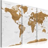 Schilderijen Op Canvas - Schilderij - World Map: White Poetry 120x80 - Artgeist Schilderij