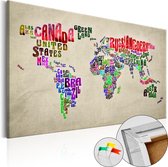Schilderijen Op Canvas - Afbeelding op kurk - Global Tournée (EN) [Cork Map] 120x80 - Artgeist Schilderij