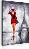 Schilderijen Op Canvas - Schilderij - Lady in Paris 80x120 - Artgeist Schilderij