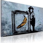 Schilderijen Op Canvas - Schilderij - Inspired by Banksy 90x60 - Artgeist Schilderij