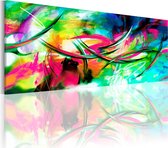 Schilderijen Op Canvas - Schilderij - Madness of color 150x50 - Artgeist Schilderij