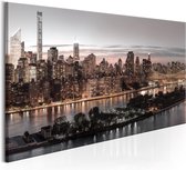 Schilderijen Op Canvas - Schilderij - Manhattan at Twilight 70x35 - Artgeist Schilderij