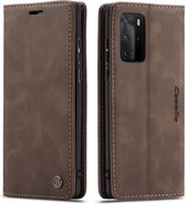 CaseMe - Hoesje geschikt voor Huawei P40 Pro - Wallet Book Case - Magneetsluiting - Donker Bruin