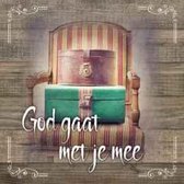 Kaart - Vierkant - 15x15cm - Met envelop - God Gaat Met Je Mee - Christelijke kaart - Majestic Ally - 12 stuks