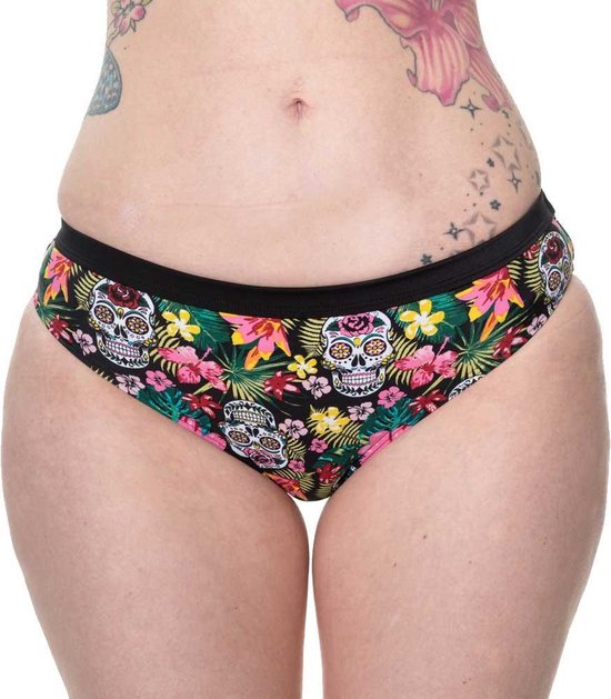 Banned - Rare hearts Bikinibroekje - Skull - L - Multicolours