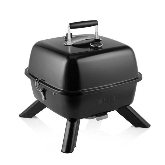 Houtskool BBQ - Princess 112256 Hybride barbecue - Elektrische barbecue - Met thermometer - Elektrische BBQ - Tafelmodel - Gebruik elektrisch of met kolen – Inclusief deksel - 2000W - bbq accesoires
