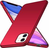 Ultra thin case geschikt voor Apple iPhone 11 - rood met Privacy Glas