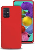 siliconen hoesje Samsung Galaxy A51 - rood met Privacy Glas