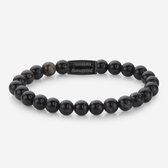 Rebel and Rose Armbanden Black Velvet - All-Black - 8mm Zwart Maat:L (19 cm)