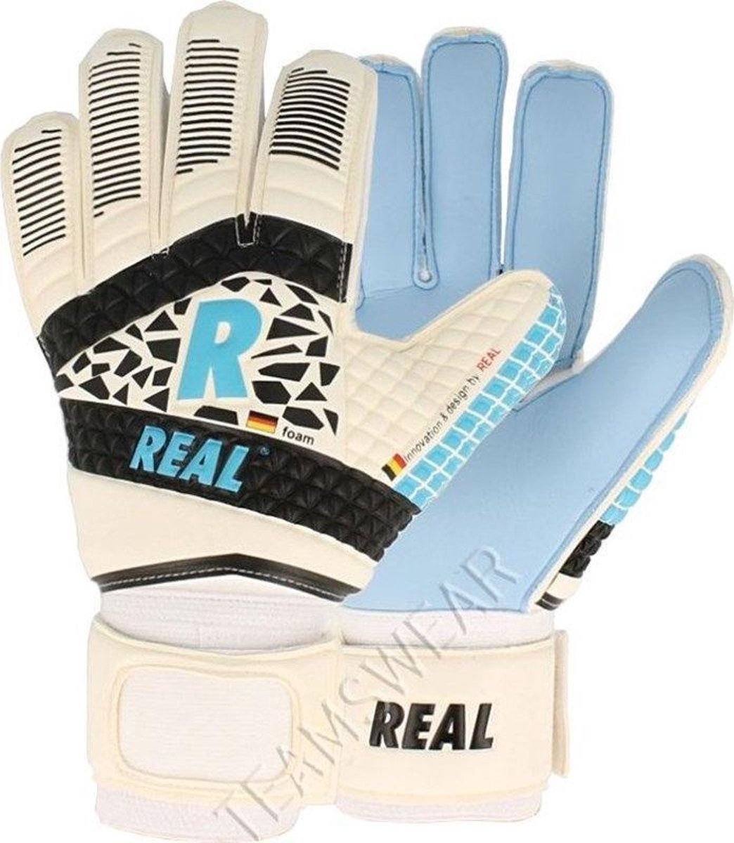 Real Aqua Keepershandschoenen Kinderen - Wit / Hemelsblauw / Zwart | Maat: 3