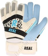 Real Aqua Keepershandschoenen Kinderen - Wit / Hemelsblauw / Zwart | Maat: 3