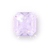Quiges - Eligo Interchangeable Glass Cut 12 mm Square Zirconia Purple Glow for Silver Ring - 12 mm - ER12S005
