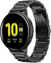 Stalen Smartwatch bandje - Geschikt voor  Samsung Galaxy Watch Active stalen band - zwart - Horlogeband / Polsband / Armband