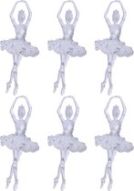 6x Kerstboomdecoratie doorzichtige balletdanseres 17 cm - kerstboomversiering - kerstdecoratie